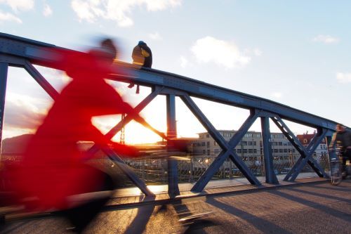 Freiburg, blaue Br&uuml;cke 