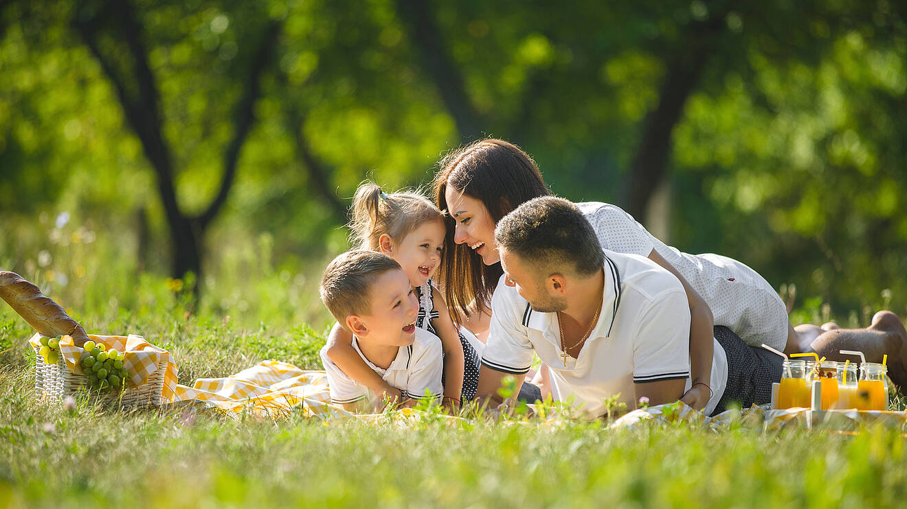 Familie auf der Wiese